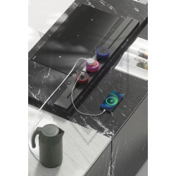 Zásuvková lišta - zápustná Viking LZ40B/230V,50Hz/40cm dĺžka/čierna/až 5 modulov/IP20/hliník/zápustná