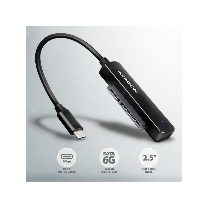 AXAGON ADSA-FP2C, USB-C 5Gbps - SATA 6G 2.5'' SSD/HDD SLIM adaptér