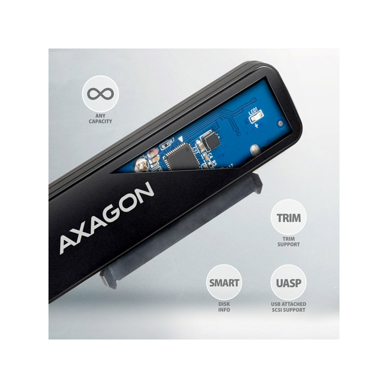 AXAGON ADSA-FP2C, USB-C 5Gbps - SATA 6G 2.5'' SSD/HDD SLIM adaptér
