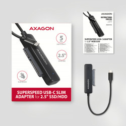 AXAGON ADSA-FP2C, USB-C 5Gbps - SATA 6G 2.5'' SSD/HDD SLIM adaptér