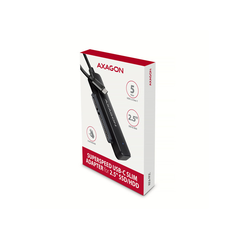 AXAGON ADSA-FP2C, USB-C 5Gbps - SATA 6G 2.5'' SSD/HDD SLIM adaptér