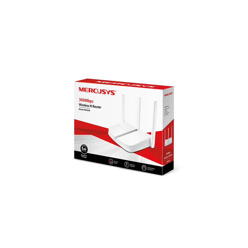 Mercusys MW305R 300 Mbps WiFi N router, 4x10/100 RJ45, 3x anténa