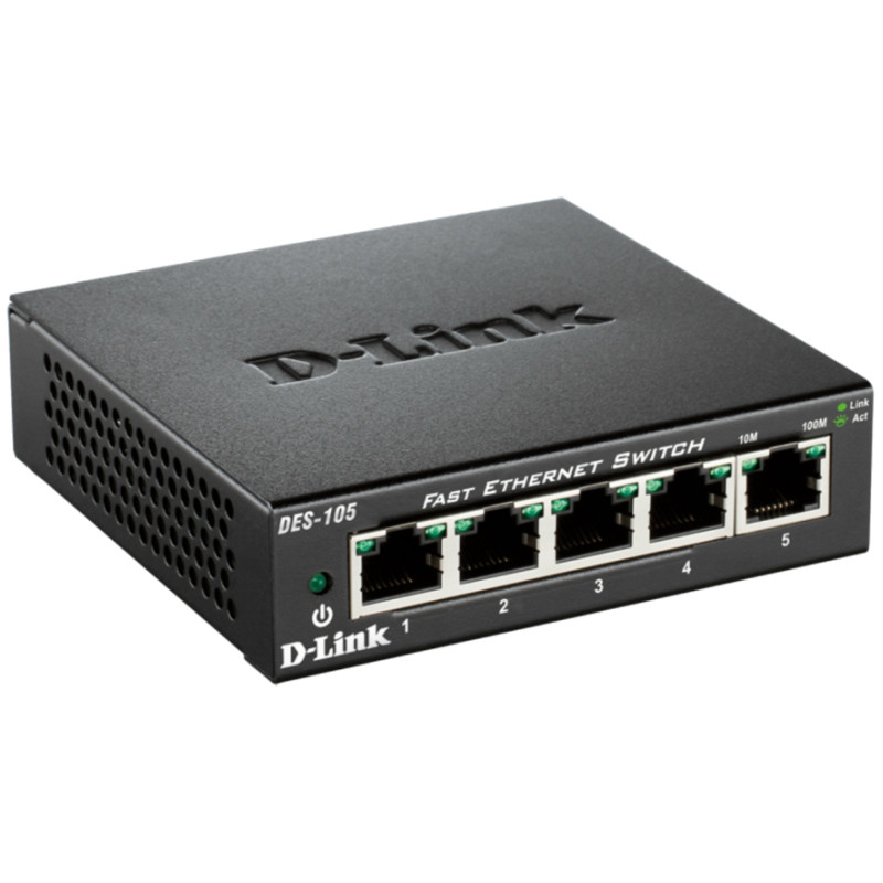 D-Link DES-105 kovový 5-port 10/100 Desktop Switch