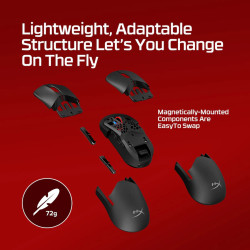 HyperX Pulsefire Saga Pro/Herná/Optická/Pre pravákov/26 000 DPI/USB+BT/Čierna
