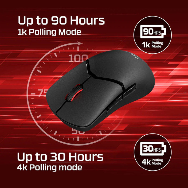 HyperX Pulsefire Saga Pro/Herná/Optická/Pre pravákov/26 000 DPI/USB+BT/Čierna
