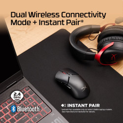 HyperX Pulsefire Saga Pro/Herná/Optická/Pre pravákov/26 000 DPI/USB+BT/Čierna