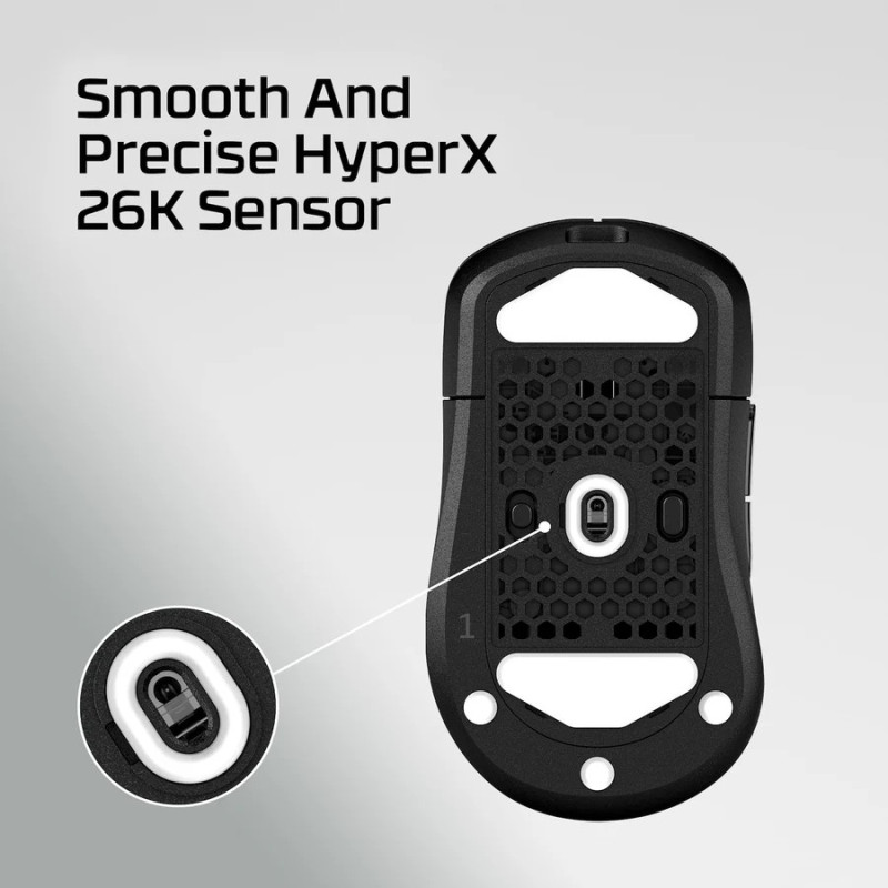 HyperX Pulsefire Saga Pro/Herná/Optická/Pre pravákov/26 000 DPI/USB+BT/Čierna