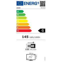SHARP/NEC - 75'' LED SHARP M752,3840x2160,IPS,24/7,500cd