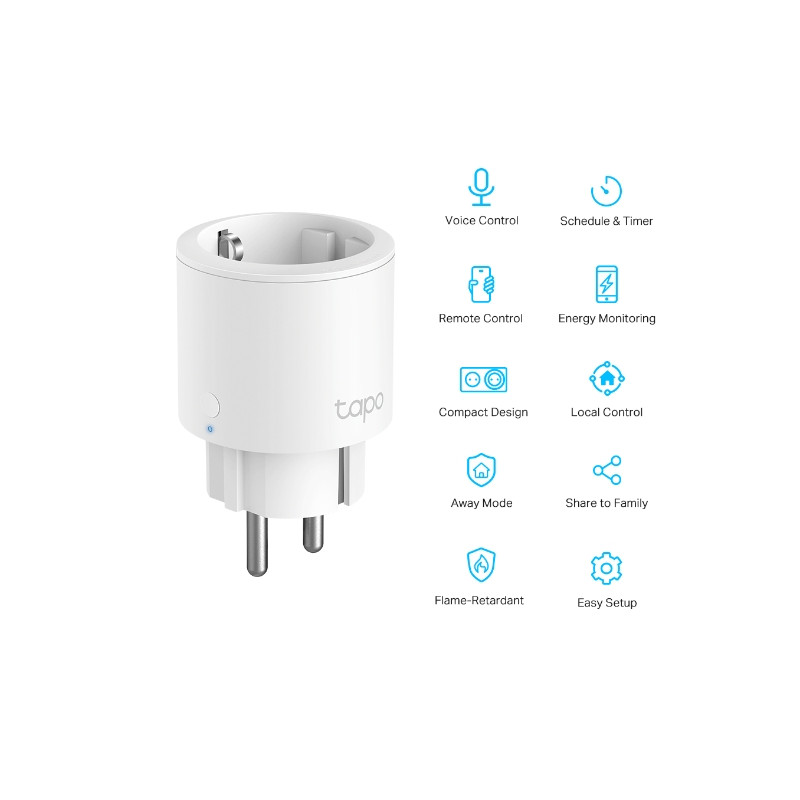 TP-link Tapo P115(1-pack)(EU) WiFi mini múdra zásuvka, Energy monitoring, 16A, nemecký typ zásuvky