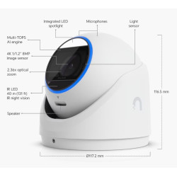 Ubiquiti UVC-G6-Pro-Turret-W, UniFi Protect G6 Pro Turret, biela