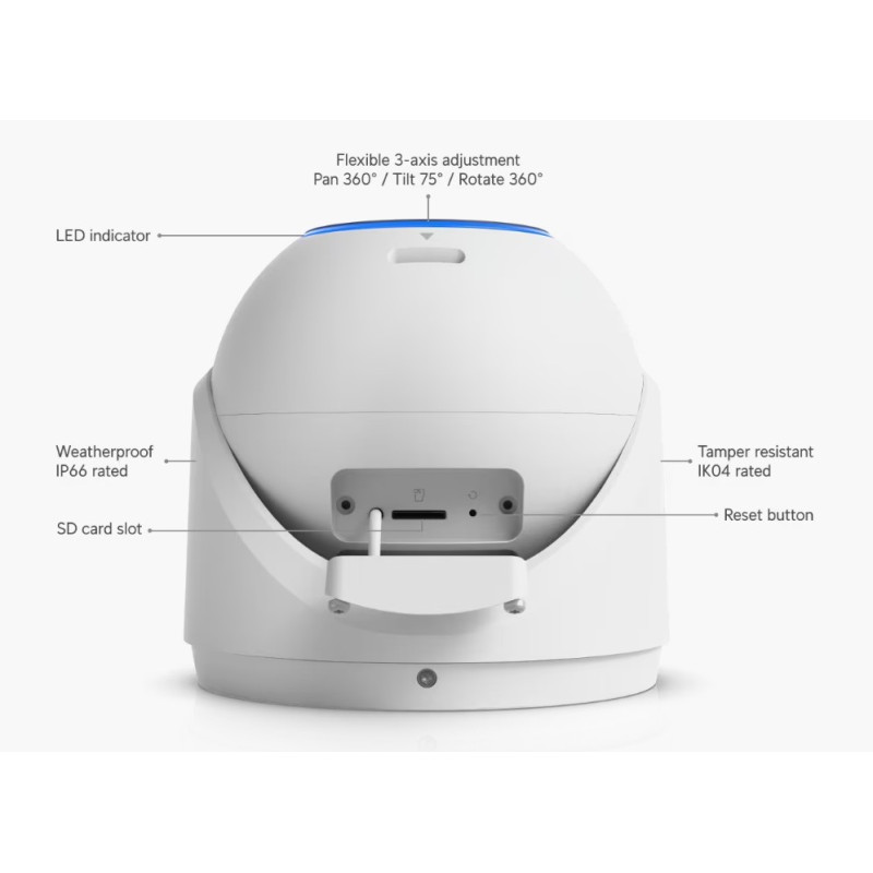 Ubiquiti UVC-G6-Pro-Turret-W, UniFi Protect G6 Pro Turret, biela