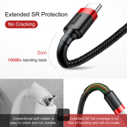 NONAME - Baseus dátový kábel Cafule USB-C 2m 2A červeno-čierny