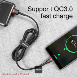 NONAME - Baseus dátový kábel Cafule USB-C 2m 2A červeno-čierny