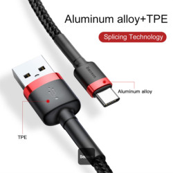 NONAME - Baseus dátový kábel Cafule USB-C 2m 2A červeno-čierny