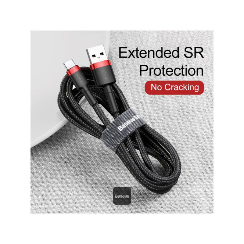 NONAME - Baseus dátový kábel Cafule USB-C 2m 2A červeno-čierny