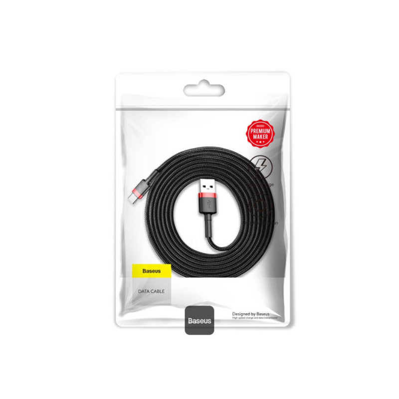 NONAME - Baseus dátový kábel Cafule USB-C 2m 2A červeno-čierny