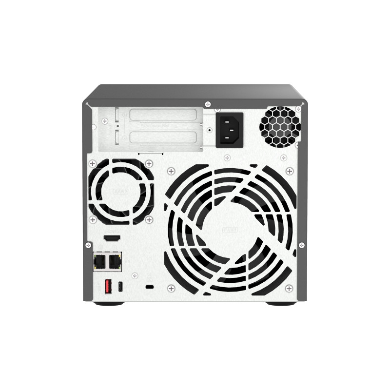QNAP TVS-h474-PT-8G (2core 3,7 GHz, ZFS, 8 GB RAM, 4x SATA, 2x M.2 NVMe, 2x PCIe, 2x 2,5GbE, 1x HDMI)