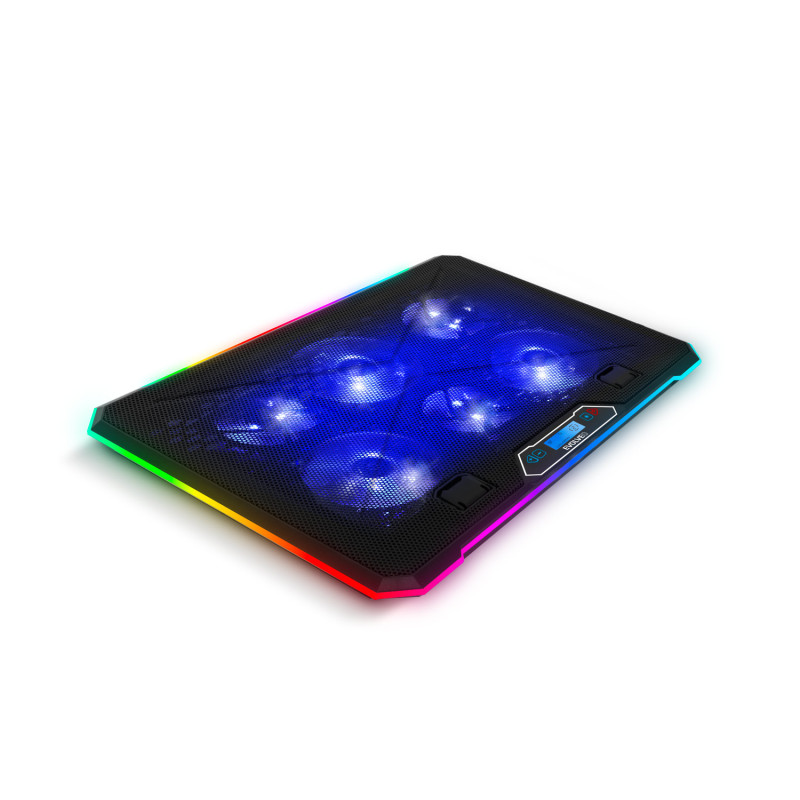 EVOLVEO Ania 9, chladiaca podložka pod notebook, 6x ventilátor, RGB obvodové podsvietenie