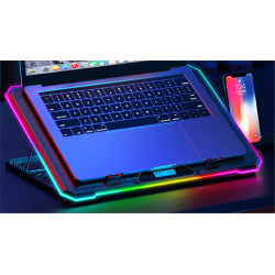 EVOLVEO Ania 9, chladiaca podložka pod notebook, 6x ventilátor, RGB obvodové podsvietenie