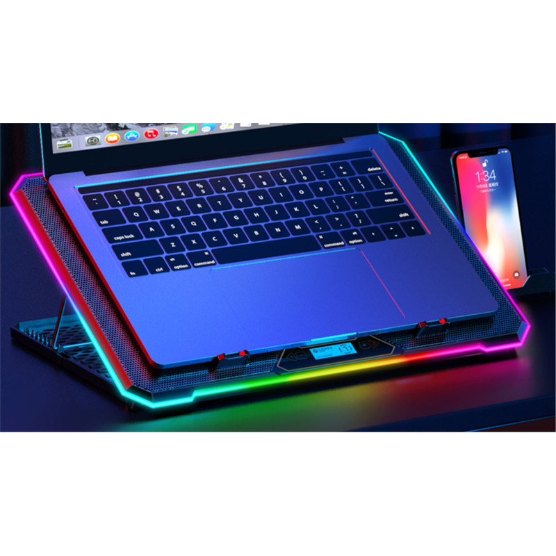 EVOLVEO Ania 9, chladiaca podložka pod notebook, 6x ventilátor, RGB obvodové podsvietenie