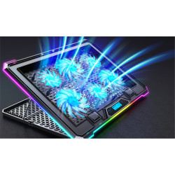 EVOLVEO Ania 9, chladiaca podložka pod notebook, 6x ventilátor, RGB obvodové podsvietenie