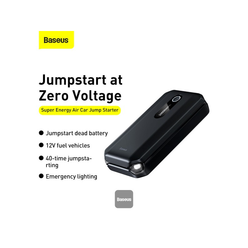 NONAME - Baseus Power Bank Super Energy Air 10000 mAh so štartovacími káblami čierna