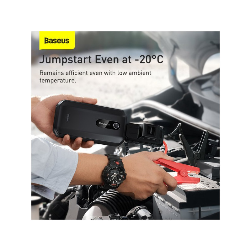 NONAME - Baseus Power Bank Super Energy Air 10000 mAh so štartovacími káblami čierna