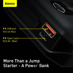 NONAME - Baseus Power Bank Super Energy Air 10000 mAh so štartovacími káblami čierna