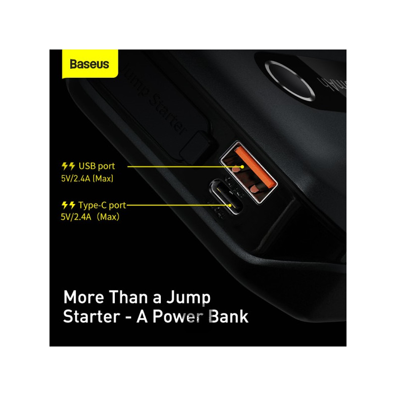 NONAME - Baseus Power Bank Super Energy Air 10000 mAh so štartovacími káblami čierna