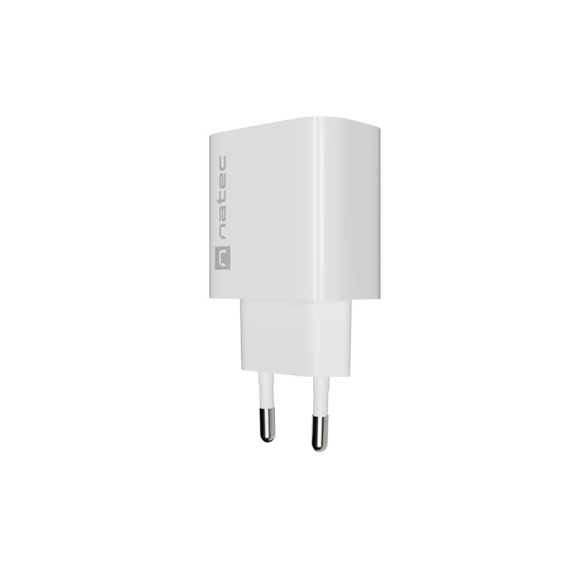 Univerzálna nabíjačka Natec RIBERA 20 W 1X USB-A + 1X USB-C, biela