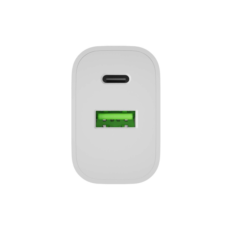 Univerzálna nabíjačka Natec RIBERA 20 W 1X USB-A + 1X USB-C, biela