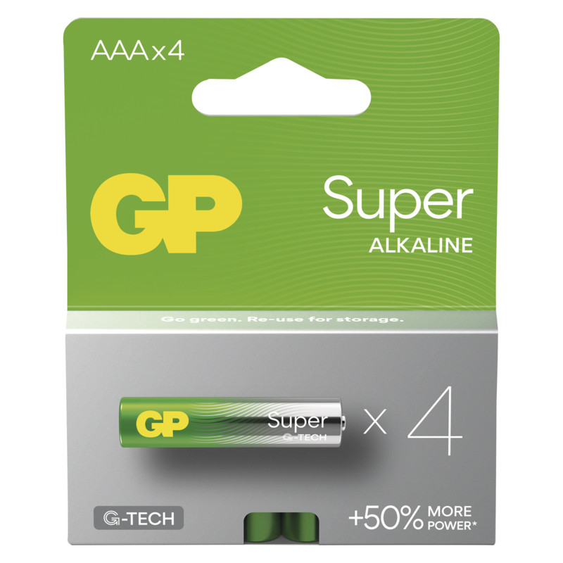 GP BATERIE - GP Alkalická batéria SUPER AAA (LR03) - 4ks