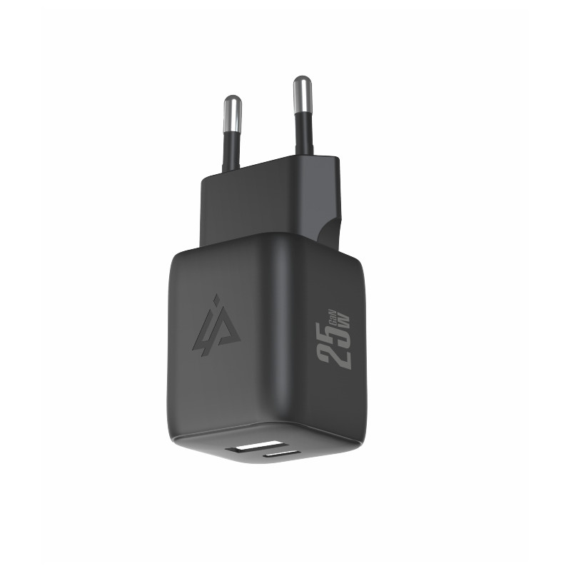 GaN SIEŤOVÁ NABÍJAČKA 25W (USB-C + USB-A) ČIERNA