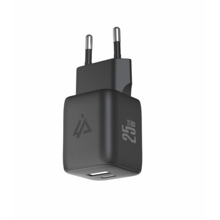 GaN SIEŤOVÁ NABÍJAČKA 25W (USB-C + USB-A) ČIERNA