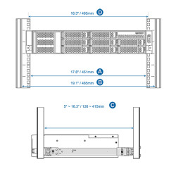 QNAP Rail Kit, podpora rack-post 126 ~ 415mm pre 1U/2U/3U short-depth rackmount QNAP model
