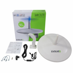 EVOLVEO Jade 3, aktívna vonkajšia anténa FM/DAB+/DVB-T2, filter LTE,4G,5G