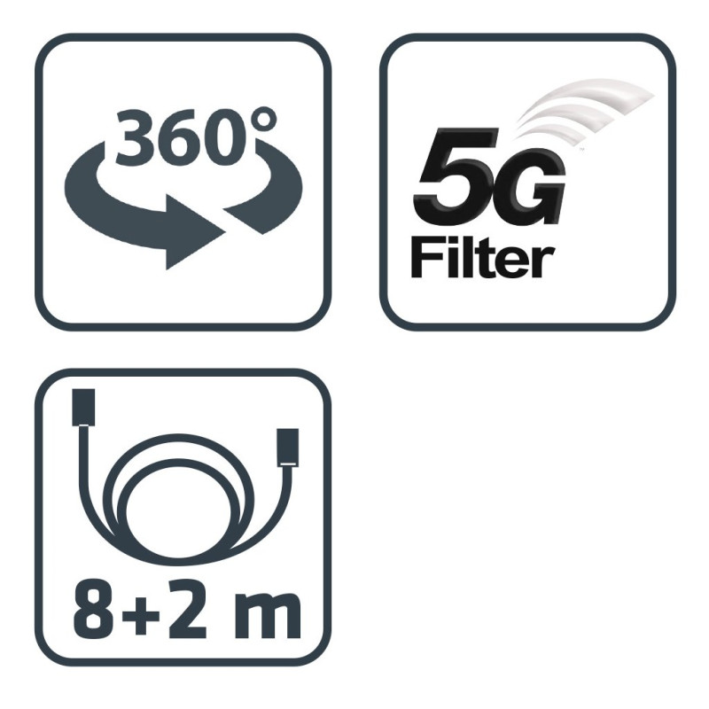 EVOLVEO Jade 3, aktívna vonkajšia anténa FM/DAB+/DVB-T2, filter LTE,4G,5G