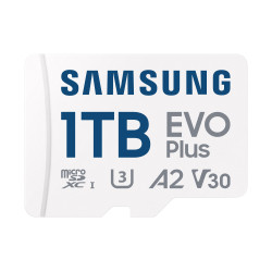 Samsung EVO Plus/micro SDXC/1TB/UHS-I U3 / Class 10/+ Adaptér/Biela