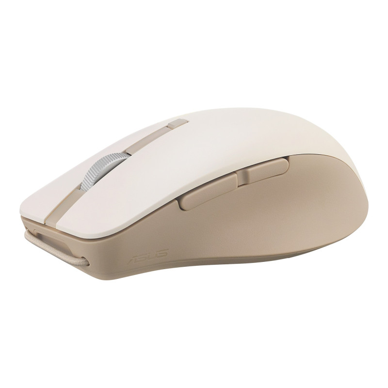 ASUS SmartO Mouse MD200 Silent Plus/Kancelárska/Optická/Pre pravákov/4 200 DPI/USB+BT/Béžová