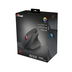 TRUST GXT 144 Rexx/Vertikálna/Optická/Pre pravákov/6 000 DPI/Drôtová USB/Čierna