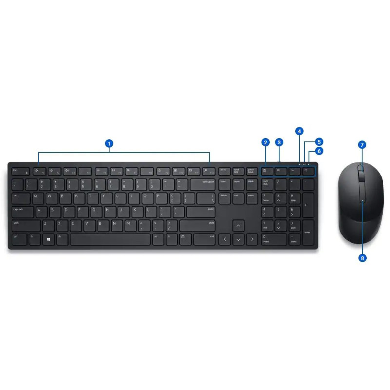 Dell set klávesnica + myš, KM5221W, bezdrôtová, US/580-AJRP