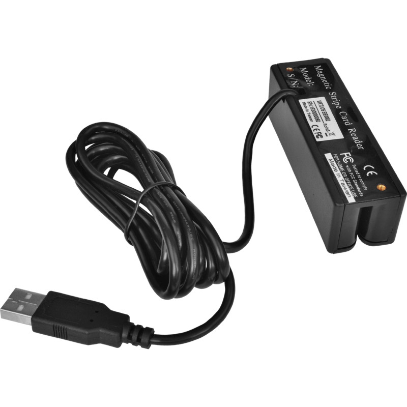 VIRTUOS - Trojstopová čítačka magnetických kariet MSR-100A, USB-COM, čierna