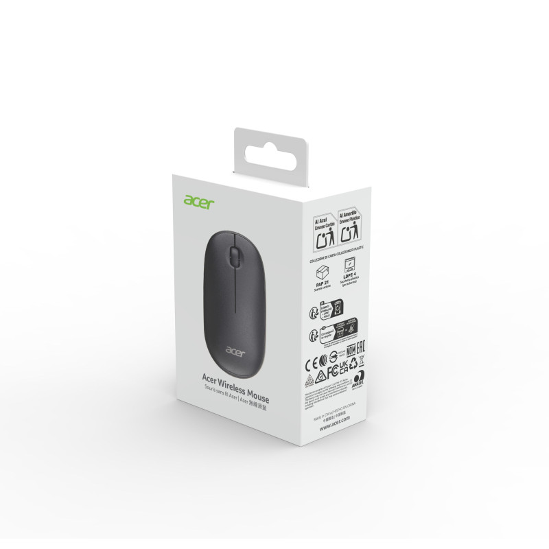 Acer AMR100/Cestovná/Optická/1 600 DPI/Bezdrôtové USB/Čierna