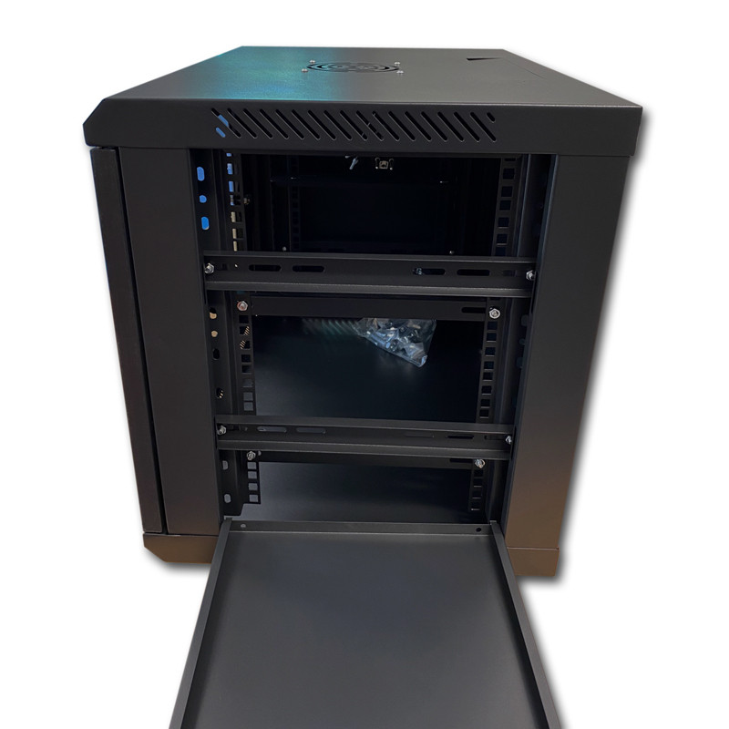 Datacom 19'' rozvádzač 9U/450 mm (sklo) čierny