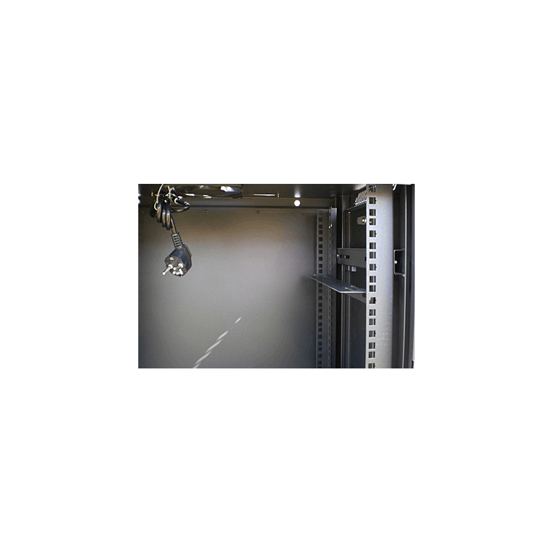 Datacom 19'' rozvádzač 9U/450 mm (sklo) čierny
