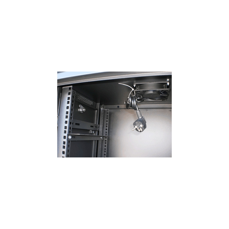 Datacom 19'' rozvádzač 9U/450 mm (sklo) čierny