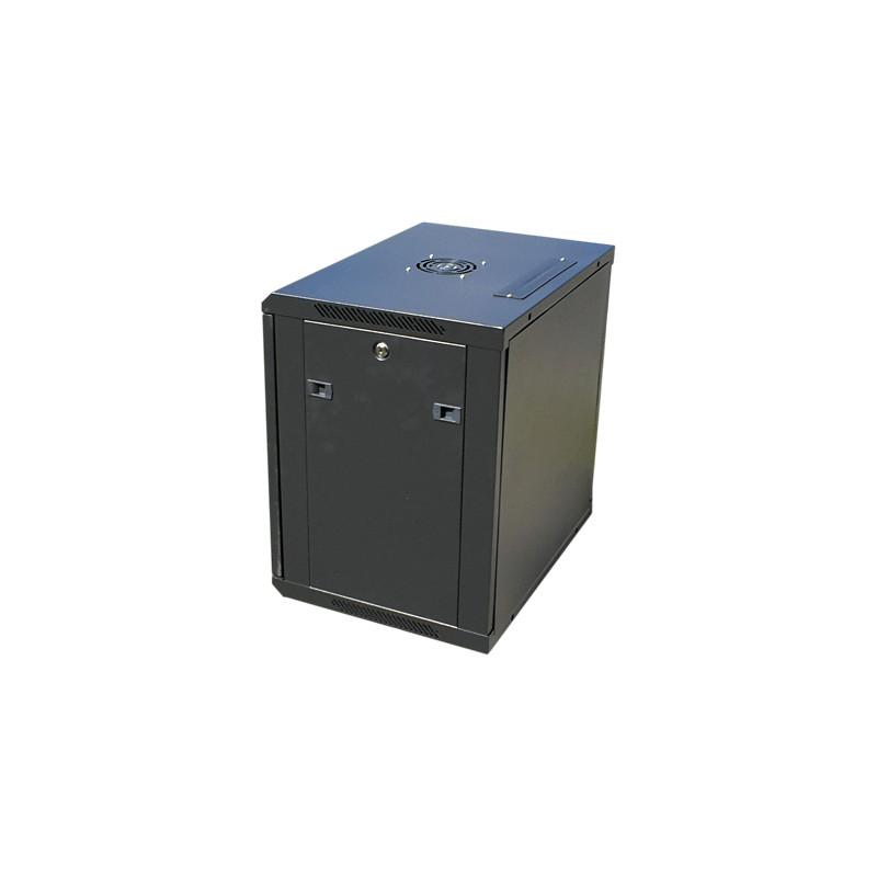 Datacom 19'' rozvádzač 9U/450 mm (sklo) čierny
