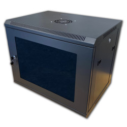 Datacom 19'' rozvádzač 9U/450 mm (sklo) čierny