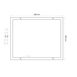 Datacom 19'' rozvádzač 9U/450 mm (sklo) čierny