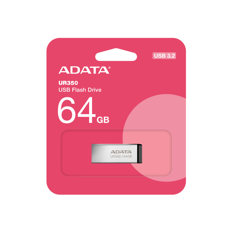 ADATA UR350/64GB/USB 3.2/USB-A/Čierna